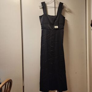 The Kooples Black Satin Mido Dress Small US 2